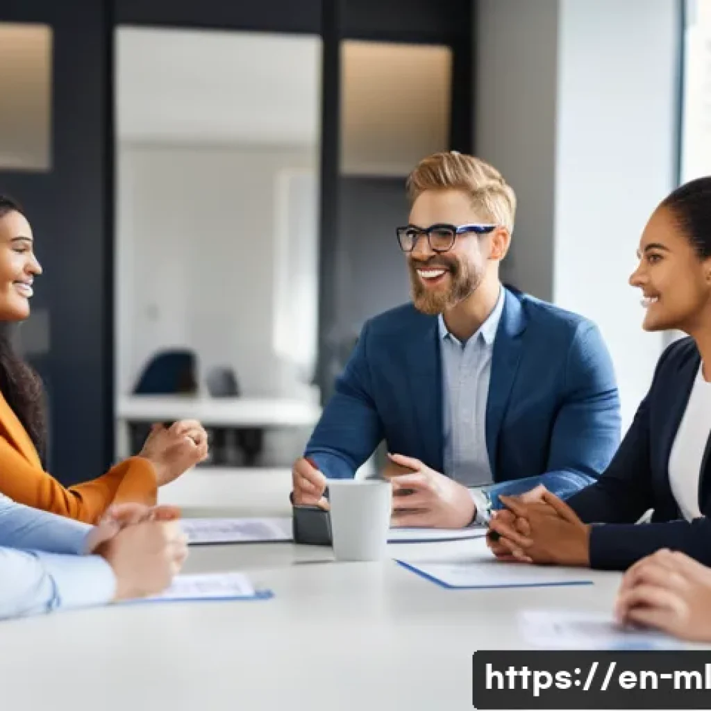 언어적 편향과 사회적 메시지 - A diverse group of professional adults in a modern office setting engaged in a collaborative meeting...