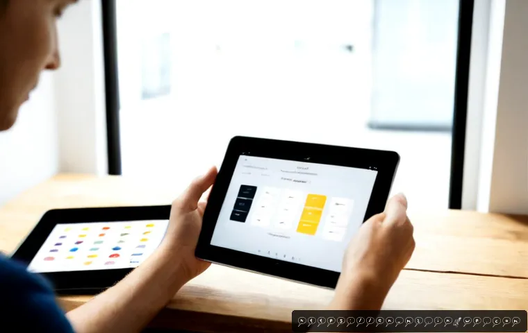 언어적 편향을 줄이기 위한 콘텐츠 제작법 - Photorealistic editorial workspace with a diverse content creator thoughtfully reviewing a tablet di...